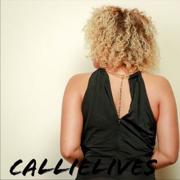 Elaine Cocktail Gold Choker Halter Dress Black - Picture 4 of 8